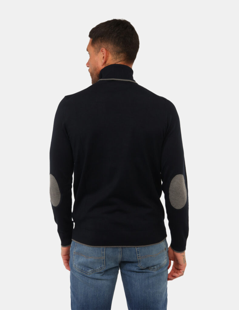 Lupetto da uomo maglia a collo alta scontata dolcevita - Maglia Goha Blu