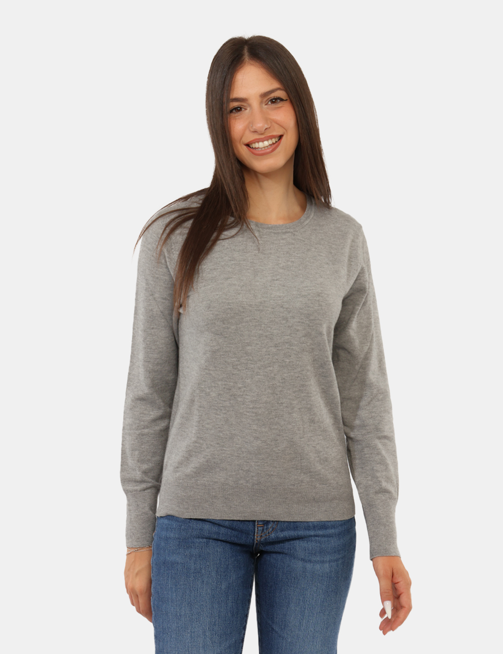 PK20023-OC_GRIGIO_AI26_01 Maglia Rue De Clerie Grigia - Maglia Rue De Clerie Grigia da donna La Maglia RUE DE CLERIE Grigia è un capo femminile e vers