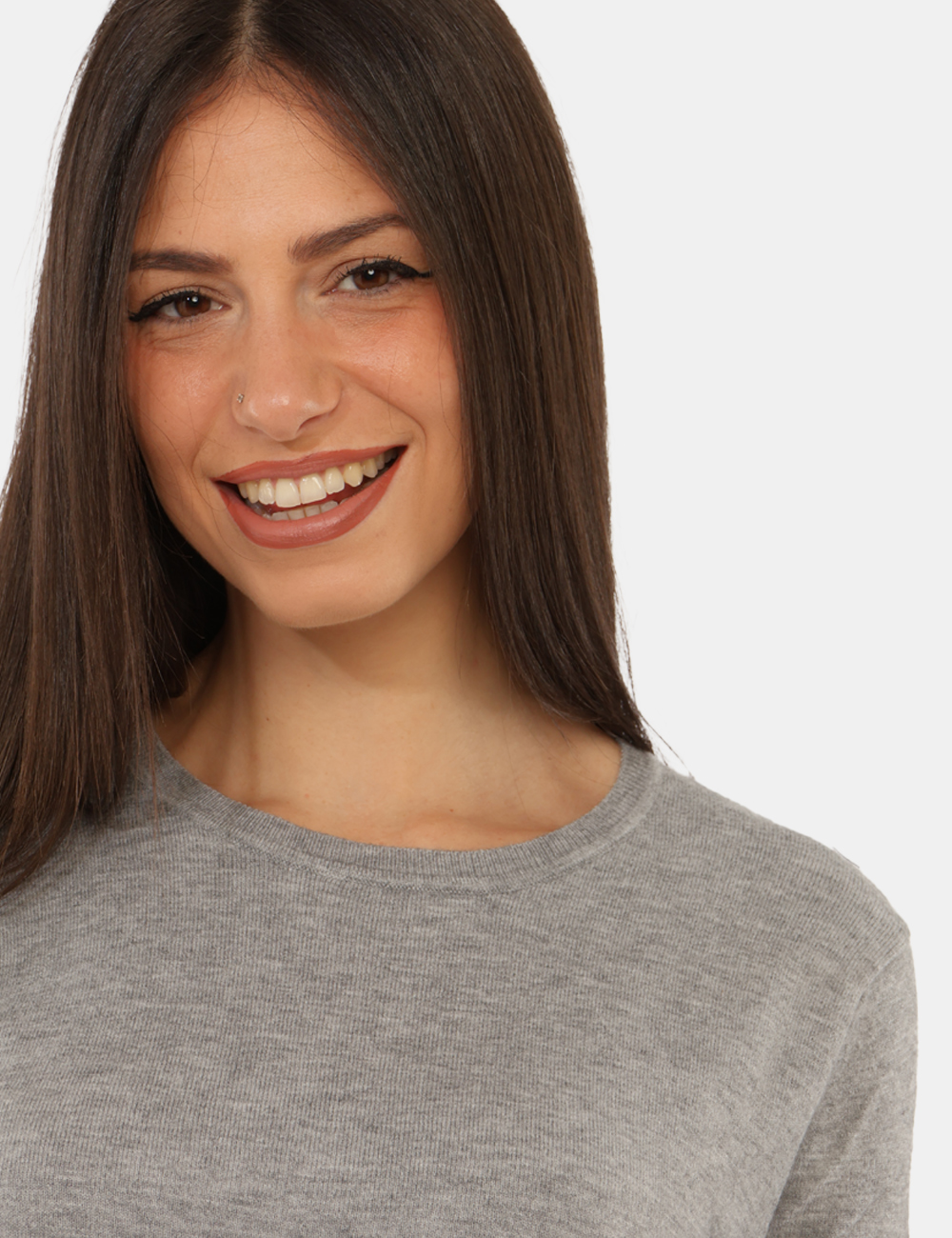 PK20023-OC_GRIGIO_AI26_04 Maglia Rue De Clerie Grigia - Maglia Rue De Clerie Grigia da donna La Maglia RUE DE CLERIE Grigia è un capo femminile e vers