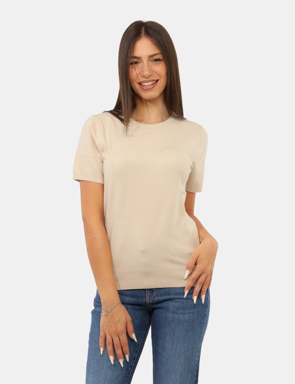 PK20028-OC_CASHA_AI26_01 Maglia Rue De Clerie Beige - Maglia Rue De Clerie Beige da donna La Maglia RUE DE CLERIE Beige è un capo femminile e versati