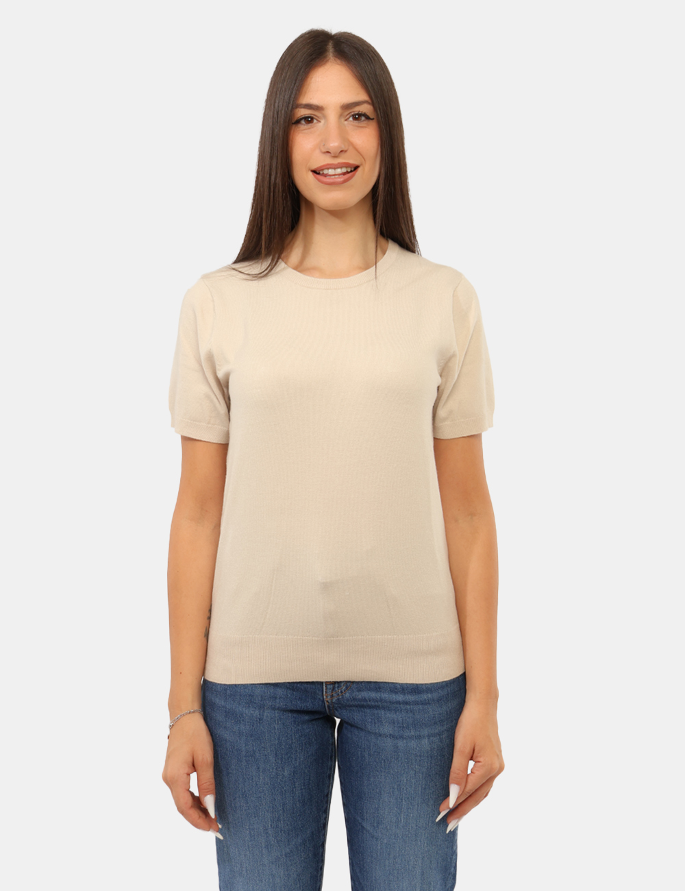 PK20028-OC_CASHA_AI26_06 Maglia Rue De Clerie Beige - Maglia Rue De Clerie Beige da donna La Maglia RUE DE CLERIE Beige è un capo femminile e versati