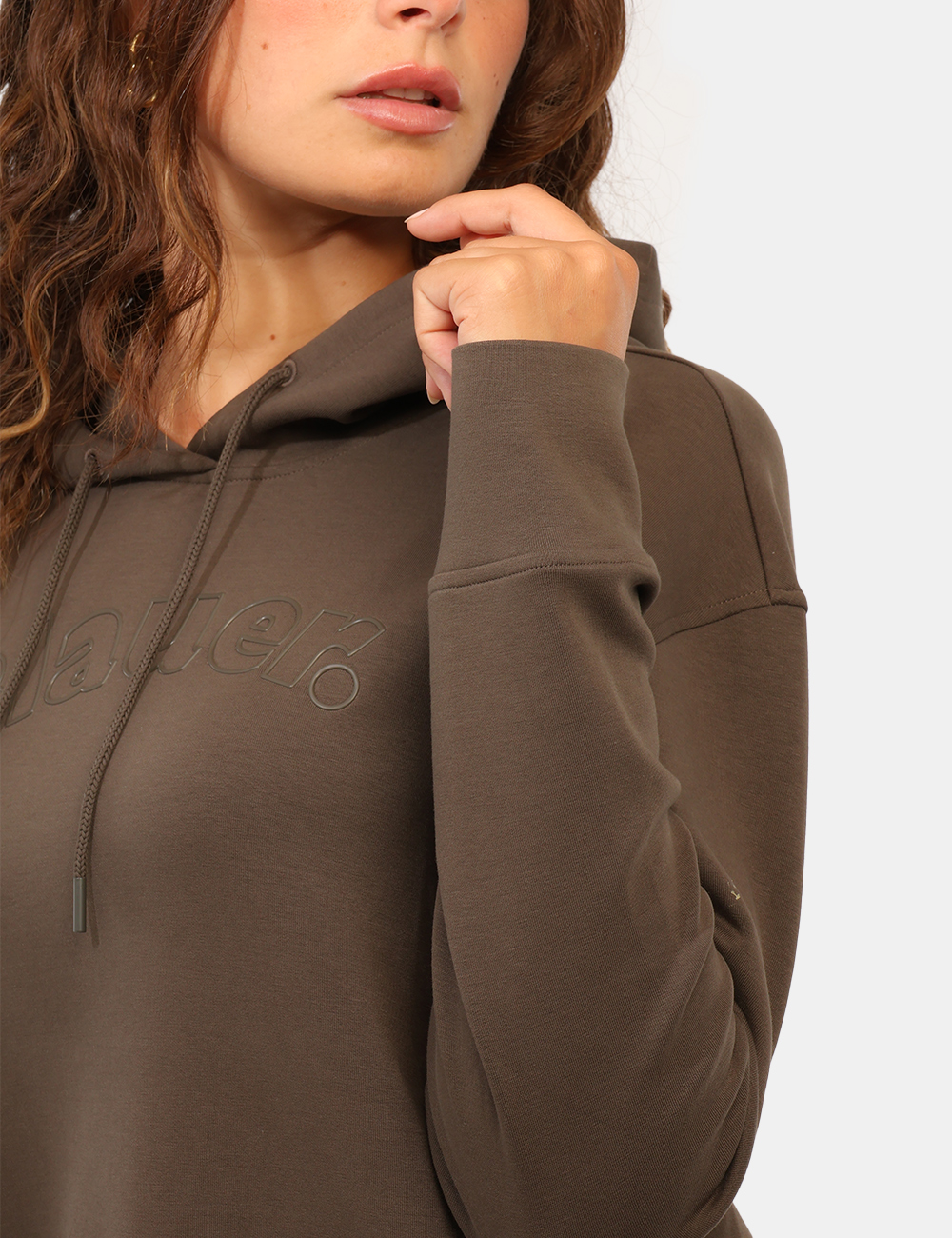 26WBLDF08306-M-CC_MARRONE_AI26_3 Felpa Blauer Marrone tg.S - Felpa BLAUER Marrone da donna La Felpa BLAUER Marrone da donna è un capo casual dal carattere co