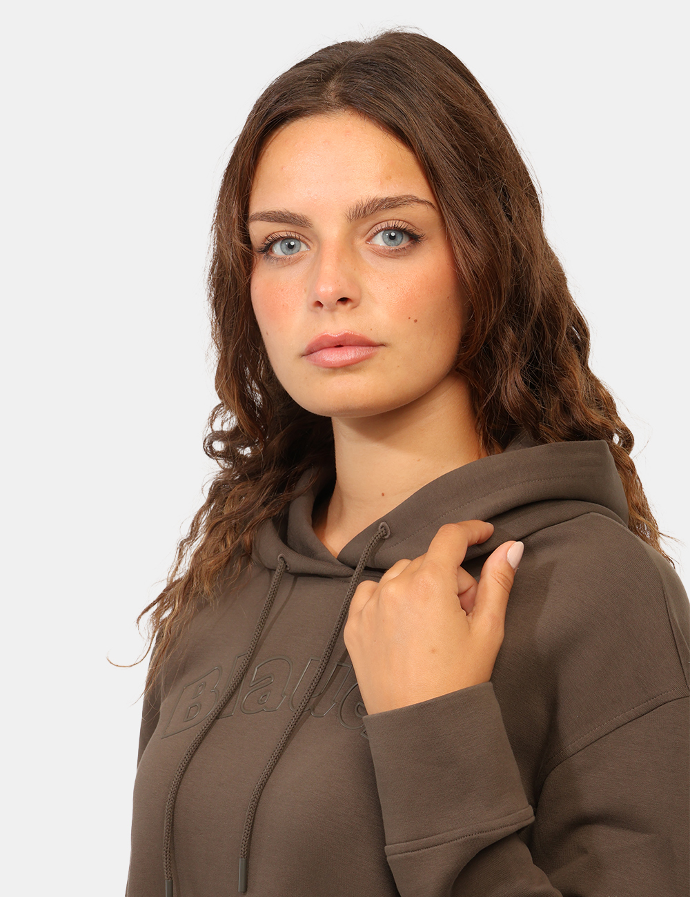 26WBLDF08306-M-CC_MARRONE_AI26_5 Felpa Blauer Marrone tg.S - Felpa BLAUER Marrone da donna La Felpa BLAUER Marrone da donna è un capo casual dal carattere co