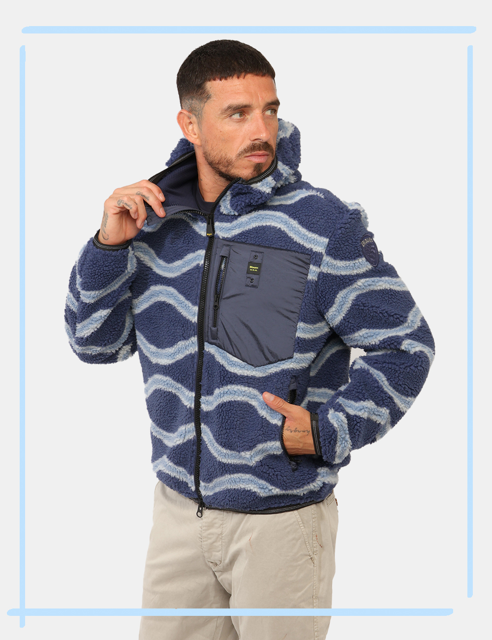 26WBLUC01192-M-CC_BLU_AI26_4 Giacca Blauer Blu tg.L - Giacca Blauer Blu da uomo La Giacca BLAUER Blu da uomo è un capospalla dal carattere deciso e conte