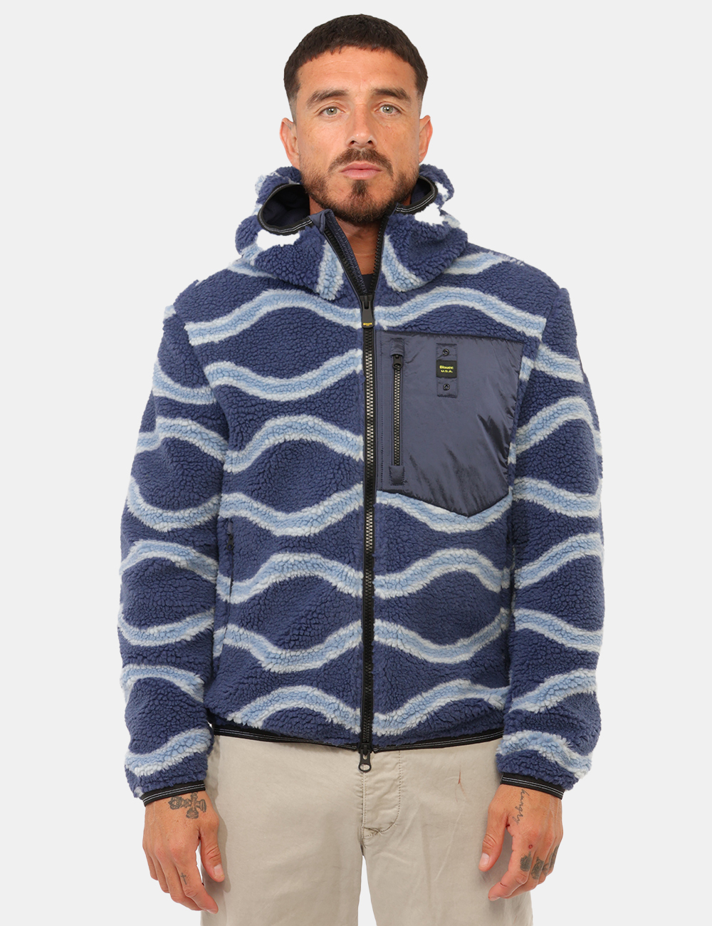 26WBLUC01192-M-CC_BLU_AI26_8 Giacca Blauer Blu tg.L - Giacca Blauer Blu da uomo La Giacca BLAUER Blu da uomo è un capospalla dal carattere deciso e conte