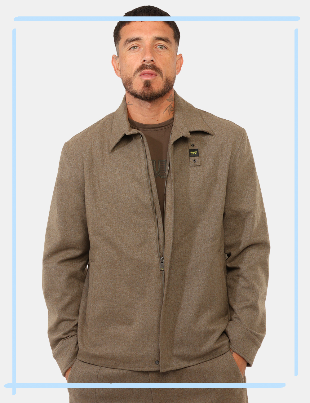 26WBLUS01244-M-CC_MARRONE_AI26_1 Giacca Blauer Marrone tg.L - Giacca Blauer Marrone da uomo La Giacca BLAUER Marrone da uomo è un capo versatile dal design c