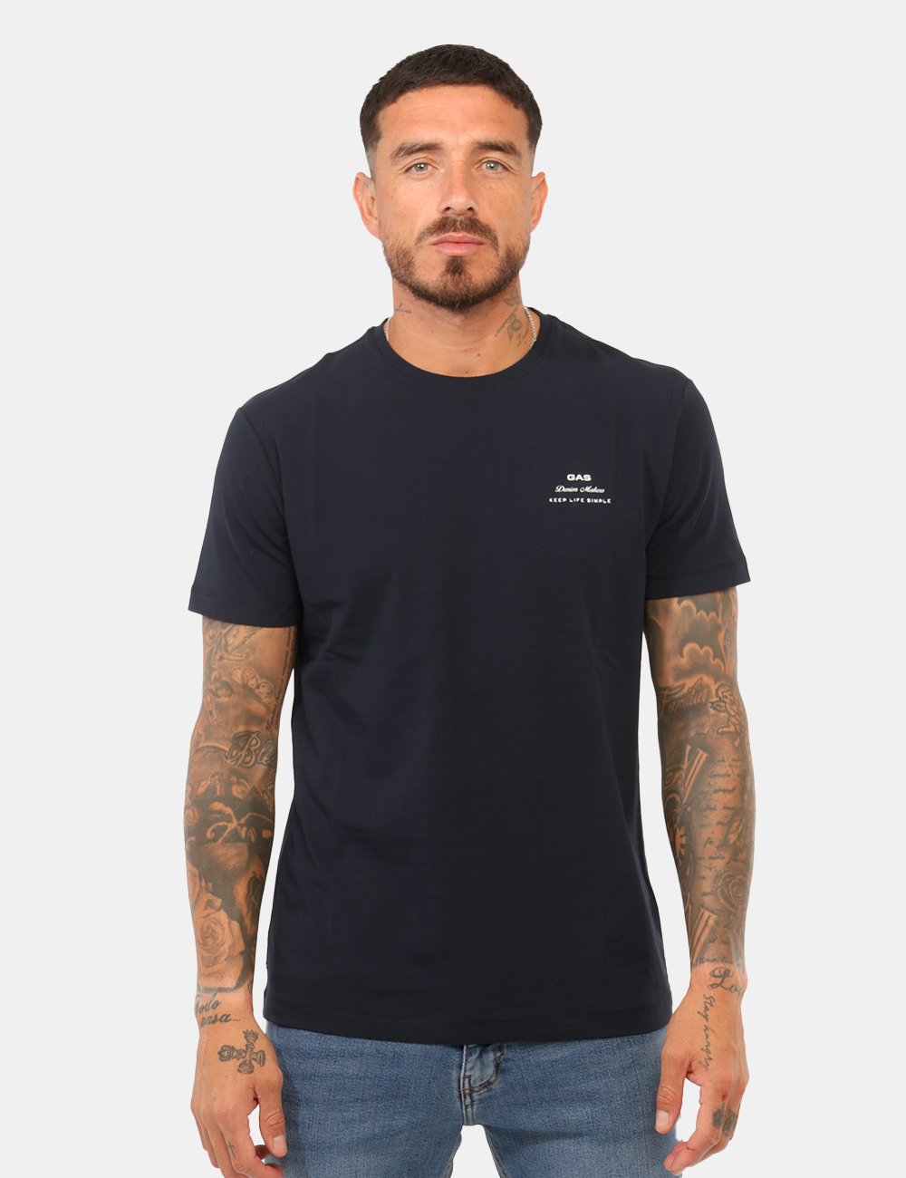 B1833-SCUBA_BARITONE-BLUE_AI26_6 T-shirt Gas Blu - T-shirt GAS Blu da uomo La T-shirt GAS Blu da uomo è un capo versatile e contemporaneo, ideale per chi cer