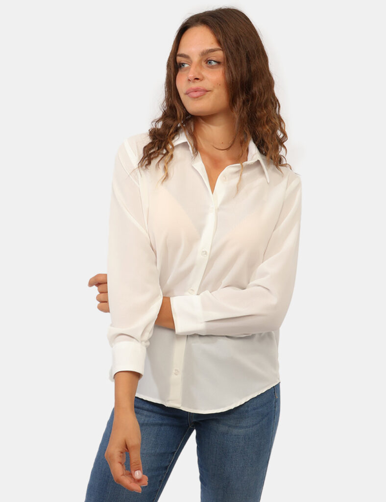 Abbigliamento donna scontato - Camicia Materica Bianca