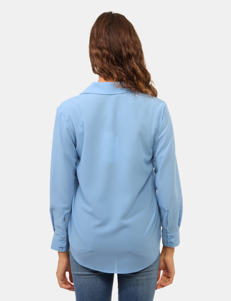 Abbigliamento donna scontato - Camicia Materica Azzurro