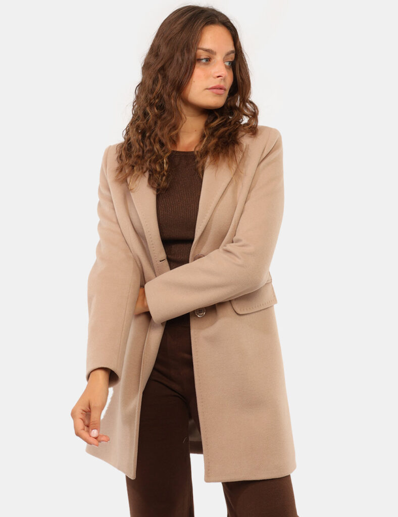 Abbigliamento donna scontato - Cappotto Materica Beige