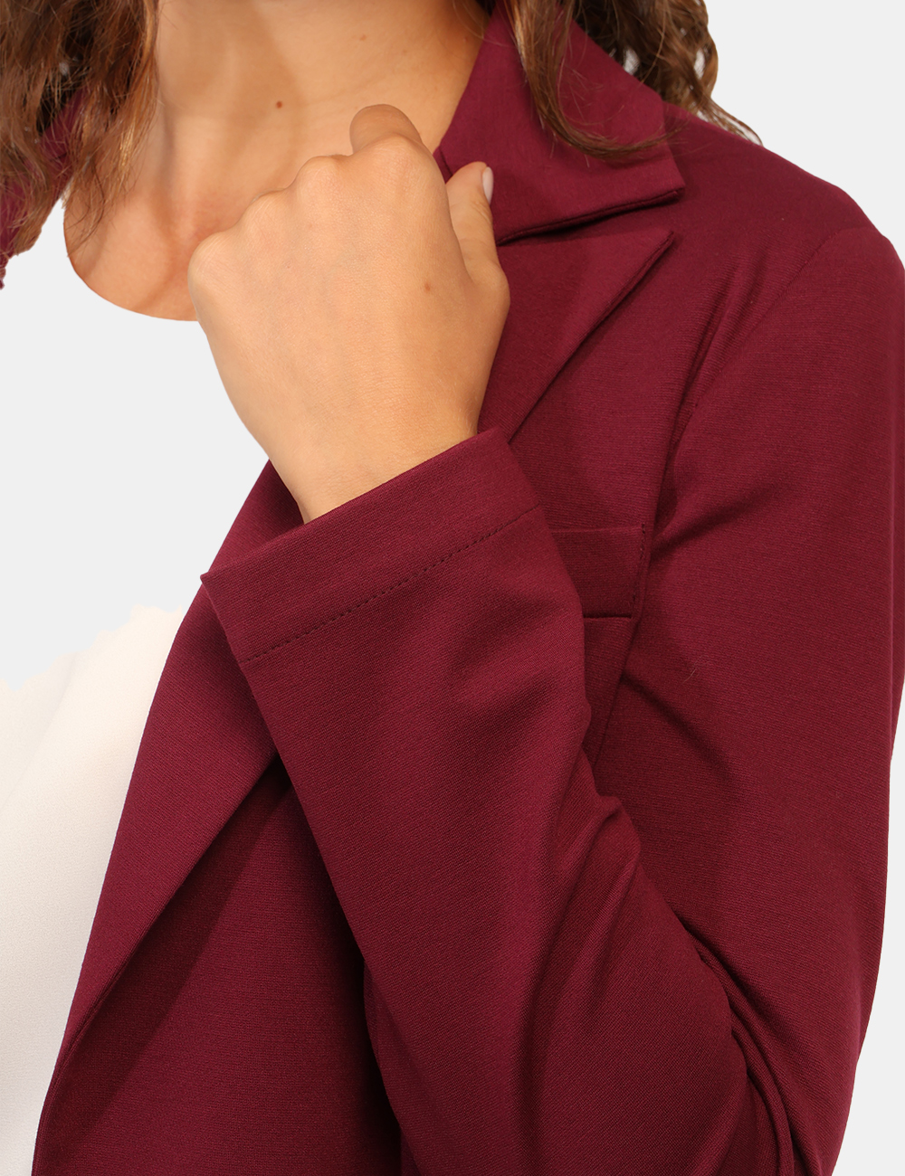 F646YBGG2298-OC_VINO_AI26_4 Blazer Rue De Clerie Bordeaux - Blazer RUE DE CLERIE Bordeaux da donna Il Blazer RUE DE CLERIE Bordeaux da donna è una propo