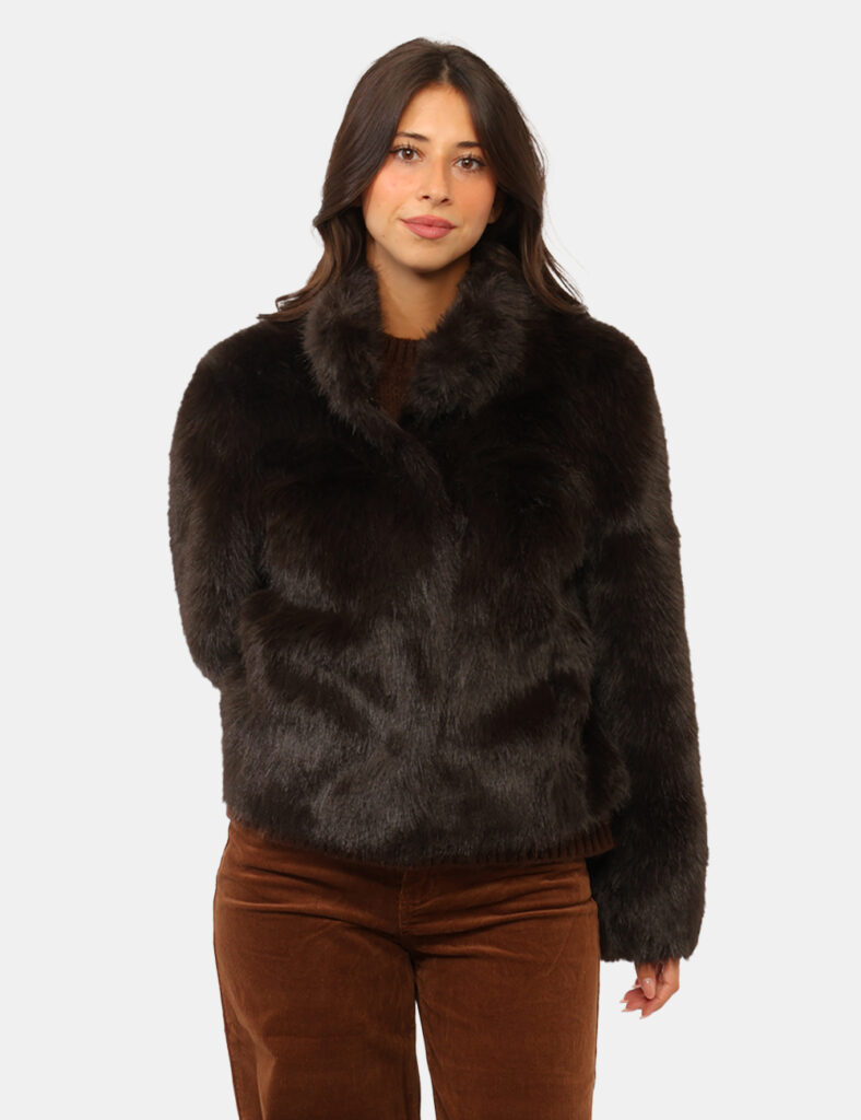 Abbigliamento donna scontato - Pelliccia Yes Zee Marrone