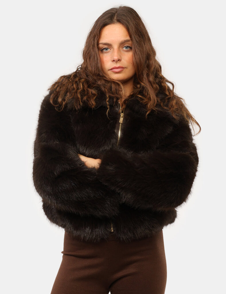 Abbigliamento donna scontato - Pelliccia Yes Zee Marrone