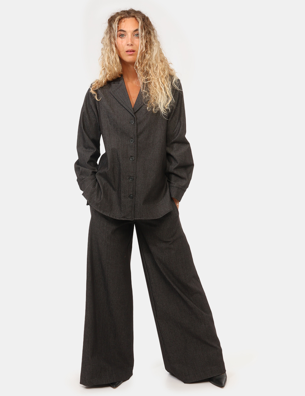 H193-23-OC_NERO_AI26_1 Pantalone Rue De Clerie Grigio - Pantaloni RUE DE CLERIE Grigio da donna I Pantaloni RUE DE CLERIE Grigio da donna sono una