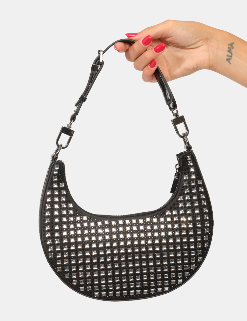 HWIM92-05010-AOB_BLACK_AI26_3 Borsa Guess Nera - Borsa Guess Nera da donna La Borsa GUESS Nera da donna è un accessorio glamour e luminoso, ideale per agg