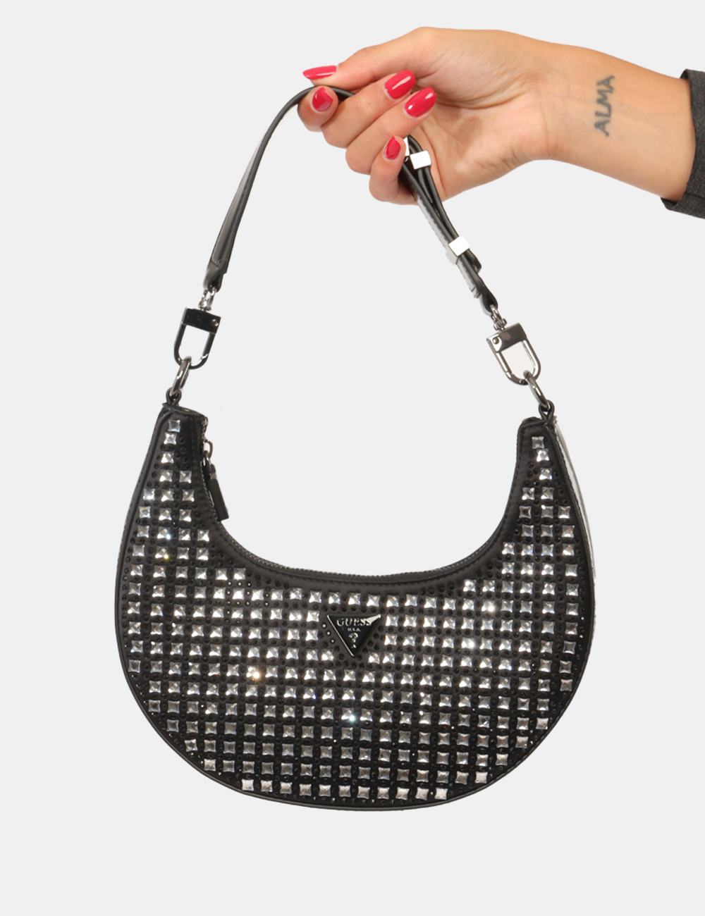 HWIM92-05010-AOB_BLACK_AI26_4 Borsa Guess Nera - Borsa Guess Nera da donna La Borsa GUESS Nera da donna è un accessorio glamour e luminoso, ideale per agg