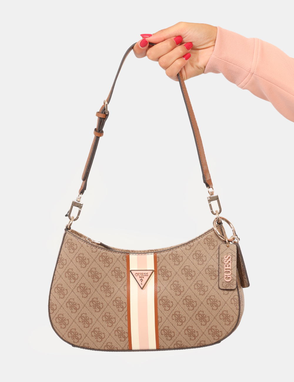 HWSS78-79180-AOB_LATTE-LOGO_AI26_5 Borsa Guess Marrone - Borsa Guess Marrone da donna La Borsa GUESS Marrone da donna è un accessorio versatile e riconoscibile