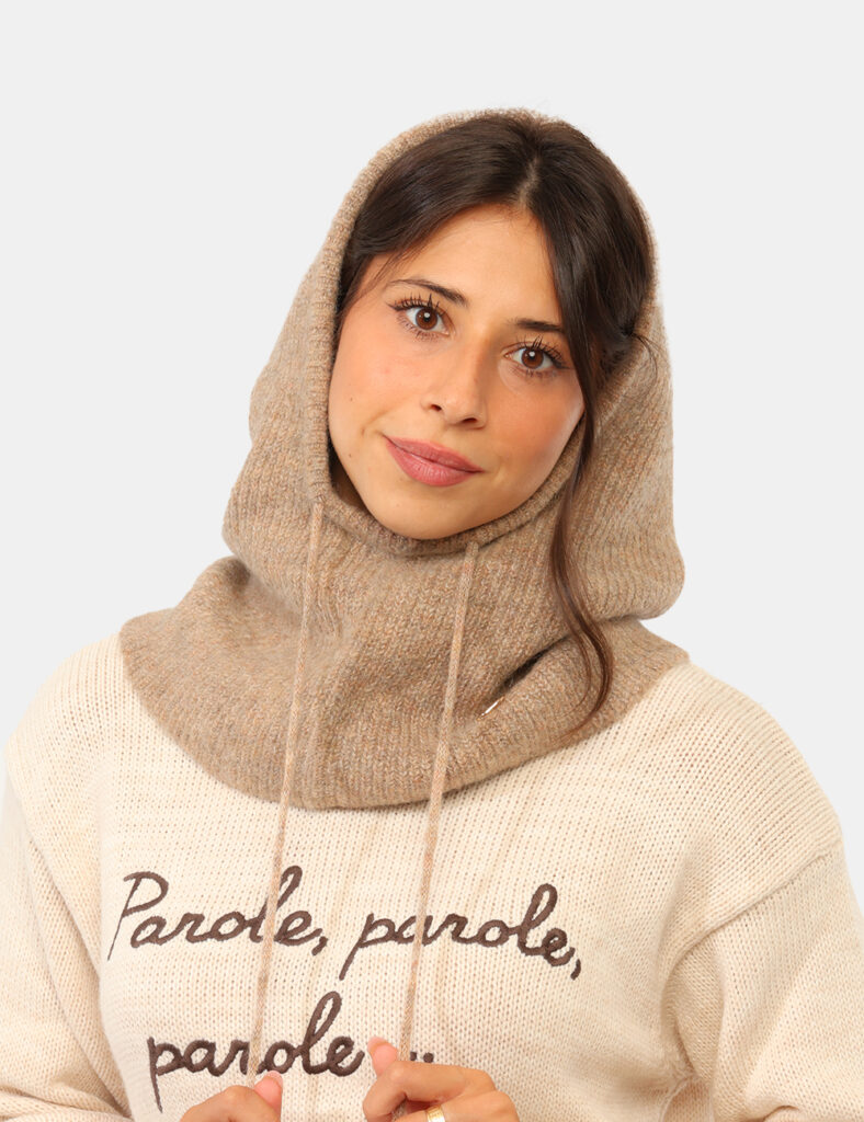 Accessori da donna - Cappuccio in maglia Yes Zee Beige