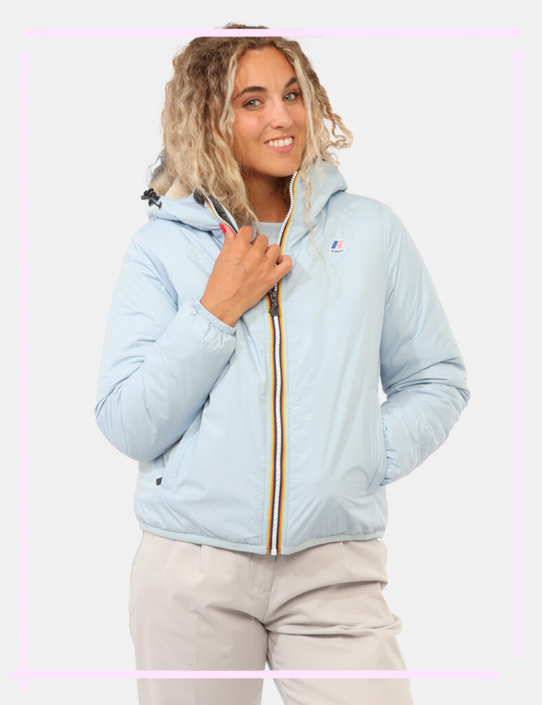 Abbigliamento donna scontato - Piumino K-Way Azzurro tg.S