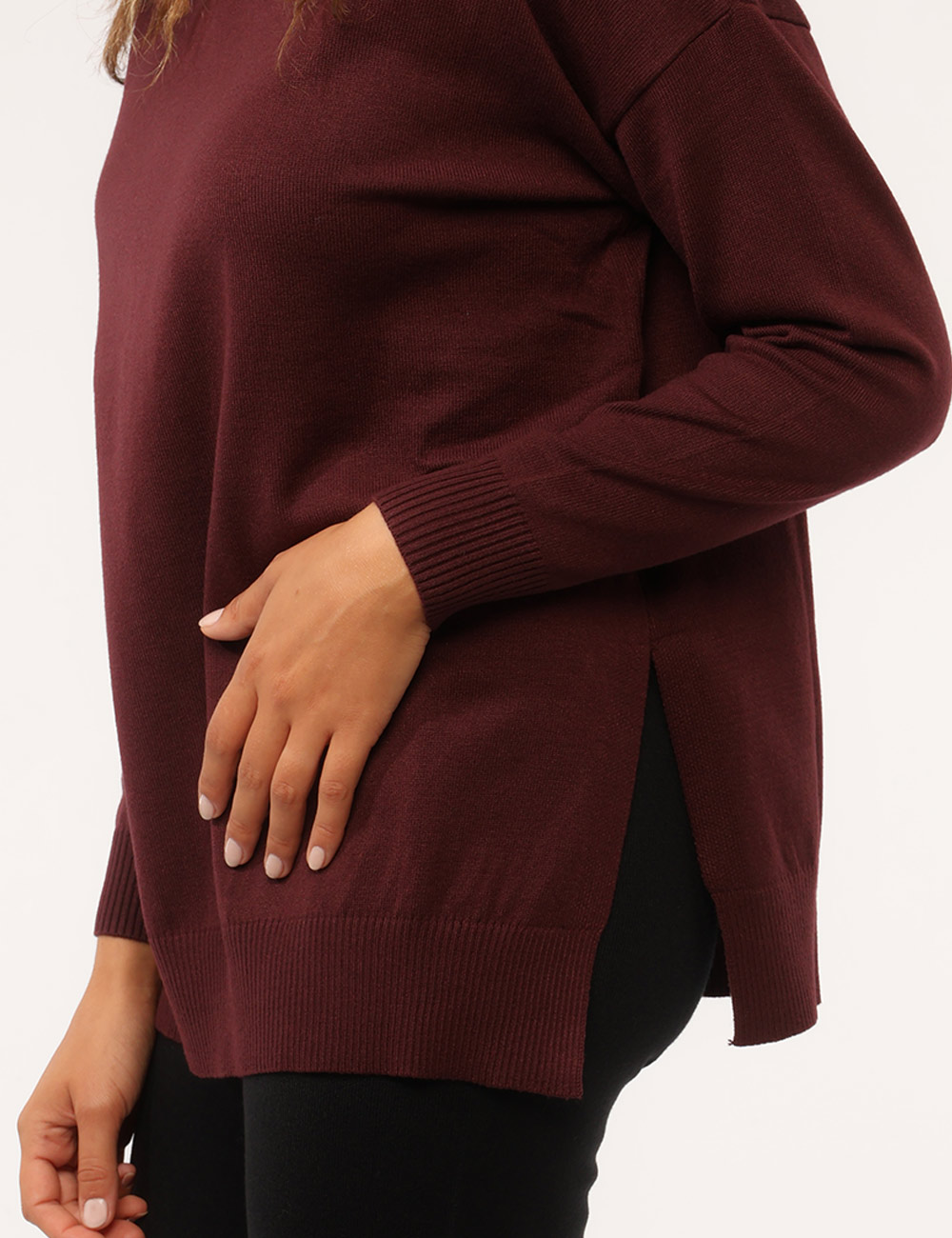 LGI6ML025166D-OC_BORGOGNA_AI26_4 Maglia Rue De Clerie Bordeaux - Maglia RUE DE CLERIE Bordeaux da donna La Maglia RUE DE CLERIE Bordeaux da donna è un capo v