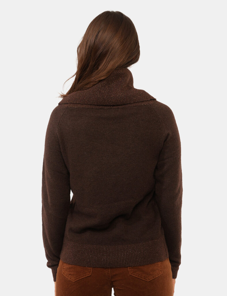 Abbigliamento donna scontato - Maglia Yes Zee Marrone