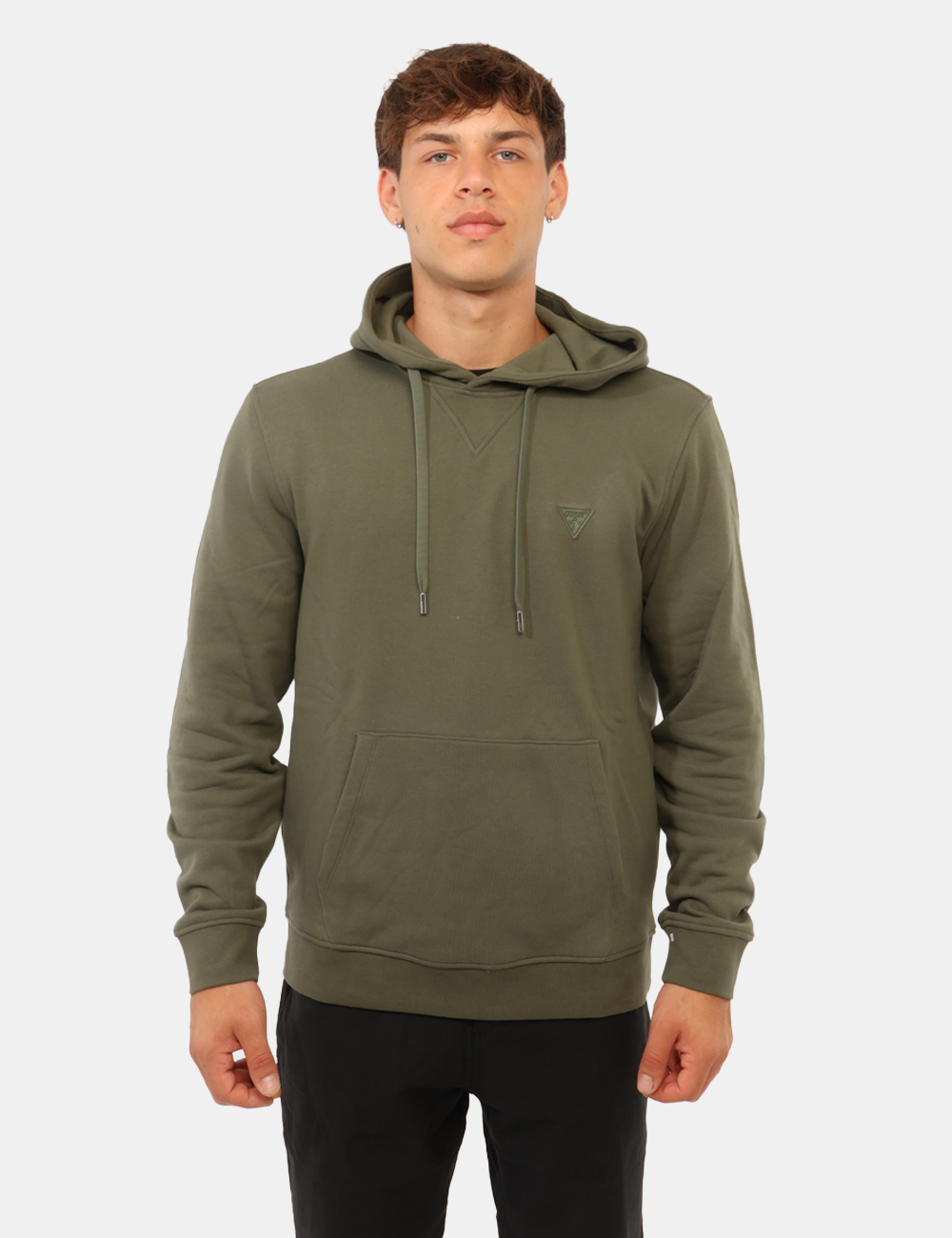 M6RQ36-KCN01-SC_GREEN-PLANT_AI26_6 Felpa Guess Verde - Felpa Guess Verde La Felpa GUESS Verde è un capo casual e contemporaneo, ideale per completare con sempl