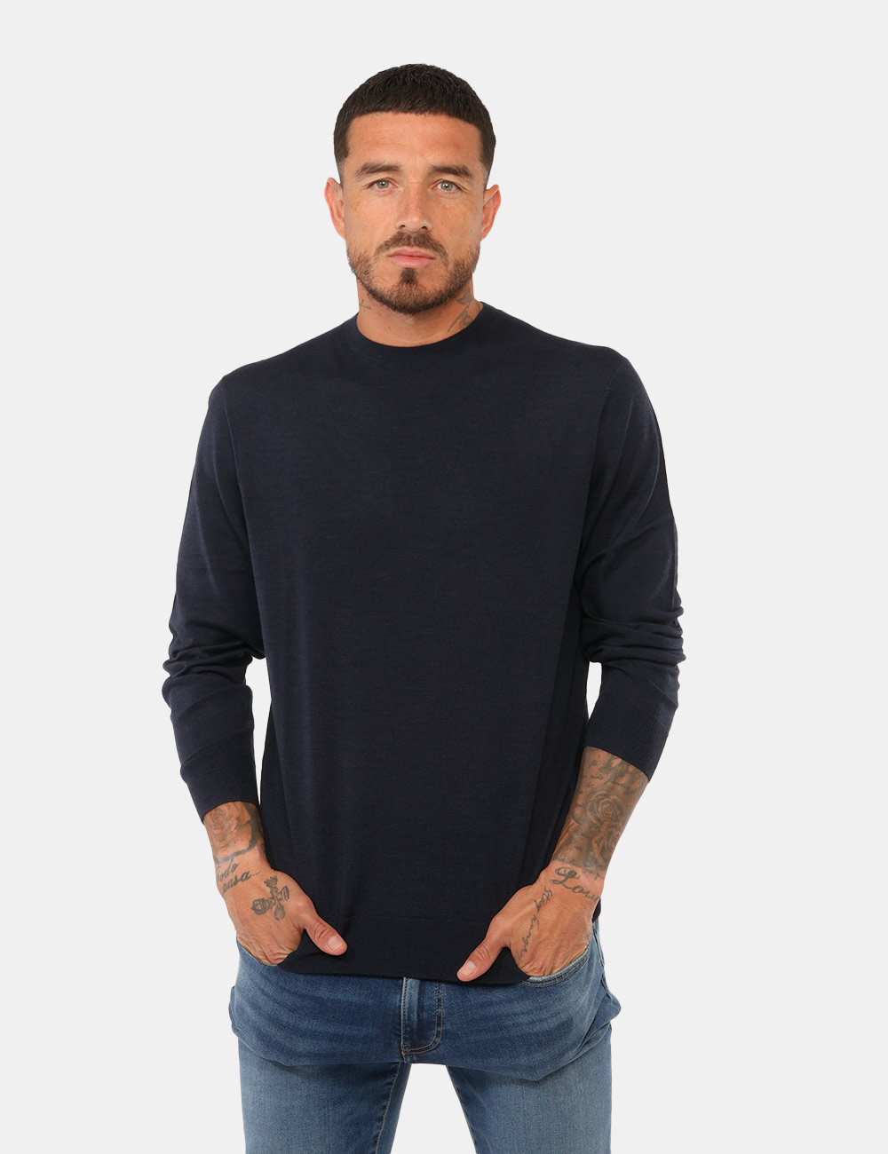 Maglia Gazzarrini Blu 100% Lana Merinos - Maglia GAZZARRINI Blu da uomo La Maglia GAZZARRINI Blu è un capo essenziale e raff