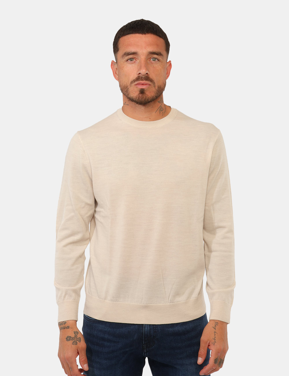 Maglia Gazzarrini Panna 100% Lana Merinos - Maglia GAZZARRINI Panna da uomo La Maglia GAZZARRINI Panna è un capo essenziale