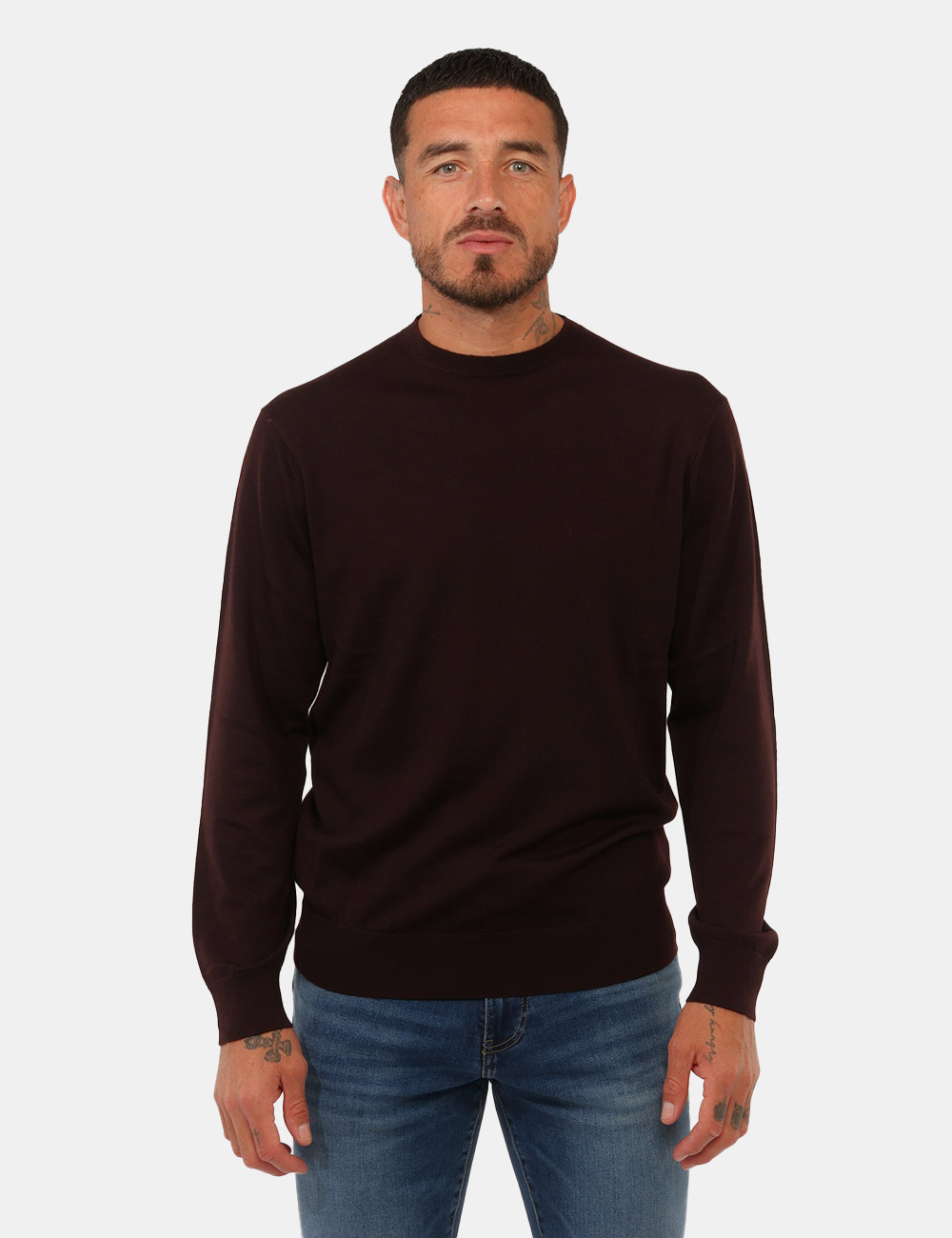 Maglia Gazzarrini Viola/Marrone 100% Lana Merinos - Maglia GAZZARRINI Marrone Melanzana da uomo La Maglia GAZZARRINI Marrone