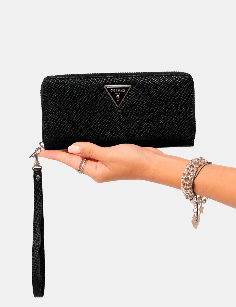 SWZG74-59146-OA_BLACK_AI25_1 Portafoglio Guess Nero - Portafoglio GUESS Nero da donna Il Portafoglio GUESS Nero da donna è un accessorio elegante e funzi