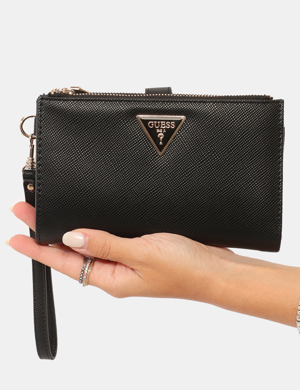 SWZG74-59157-OA_BLACK_AI25_1 Portafoglio Guess Nero - Portafoglio GUESS Nero da donna Il Portafoglio GUESS Nero da donna è un accessorio elegante e funzi
