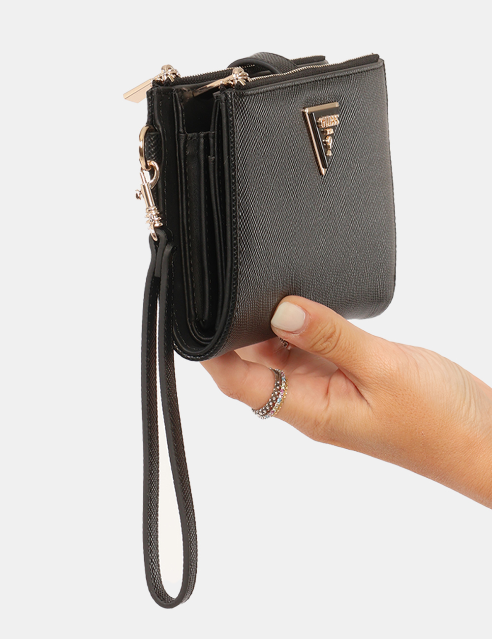 SWZG74-59157-OA_BLACK_AI25_6 Portafoglio Guess Nero - Portafoglio GUESS Nero da donna Il Portafoglio GUESS Nero da donna è un accessorio elegante e funzi