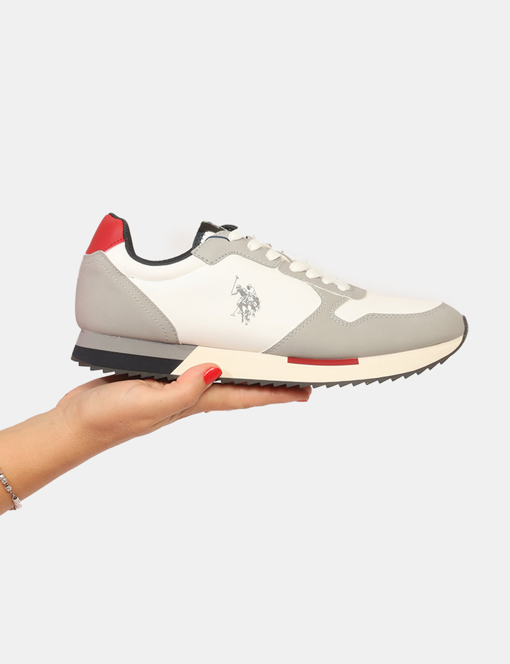 TYLERI002B-SC_LGR-RED02_AI26_6 Sneakers U.S. Polo Assn. Grigia - Sneakers U.S. Polo Assn. Grigia da uomo Le Sneakers U.S. POLO ASSN. Grigia da uomo sono un