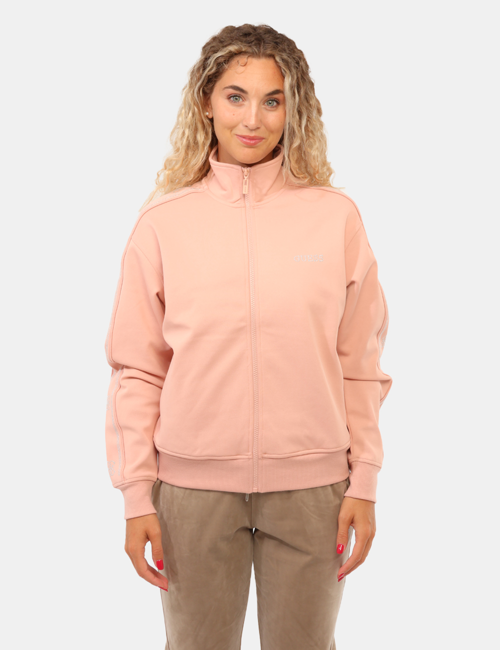 V5BQ15-KCX22-SC_ROSE-BLISS_AI26_6 Felpa Guess Rosa - Felpa Guess Rosa da donna La Felpa GUESS Rosa da donna è un capo casual e femminile, pensato per aggiunge