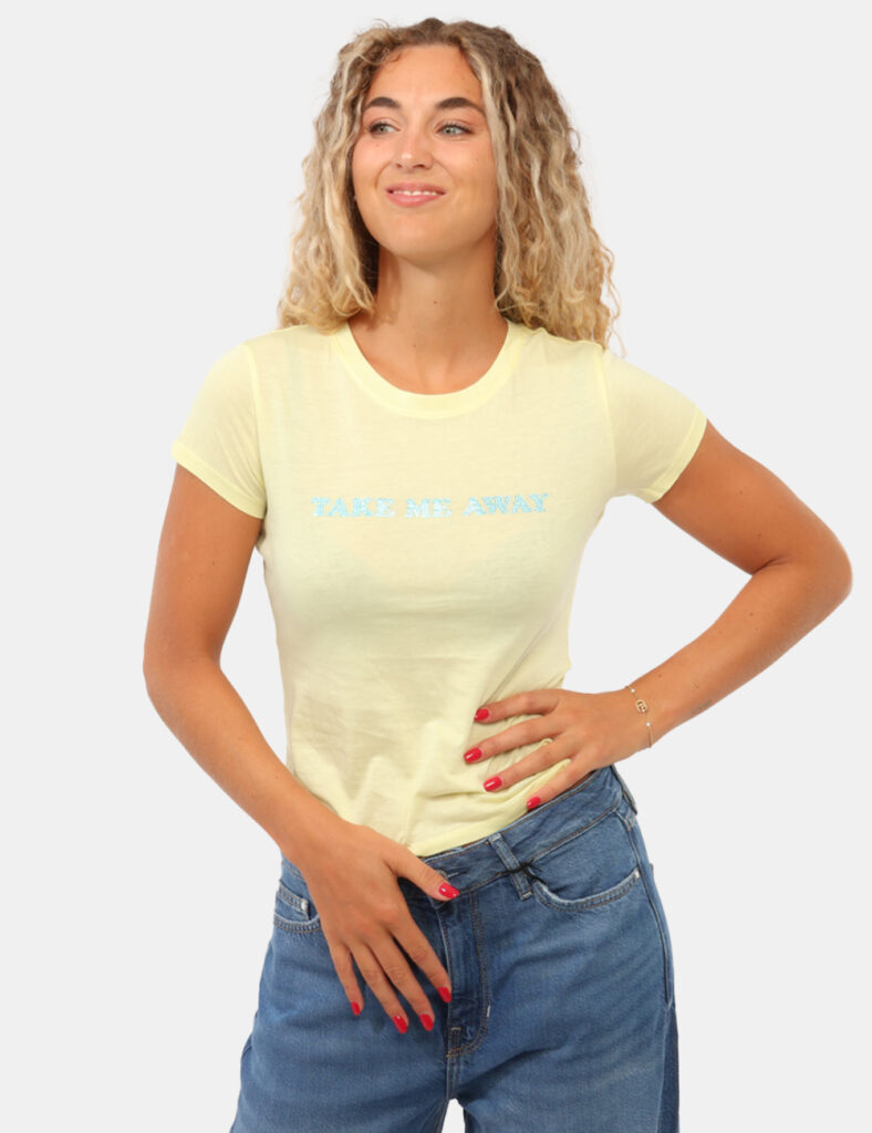 Abbigliamento donna scontato - T-shirt Guess Gialla