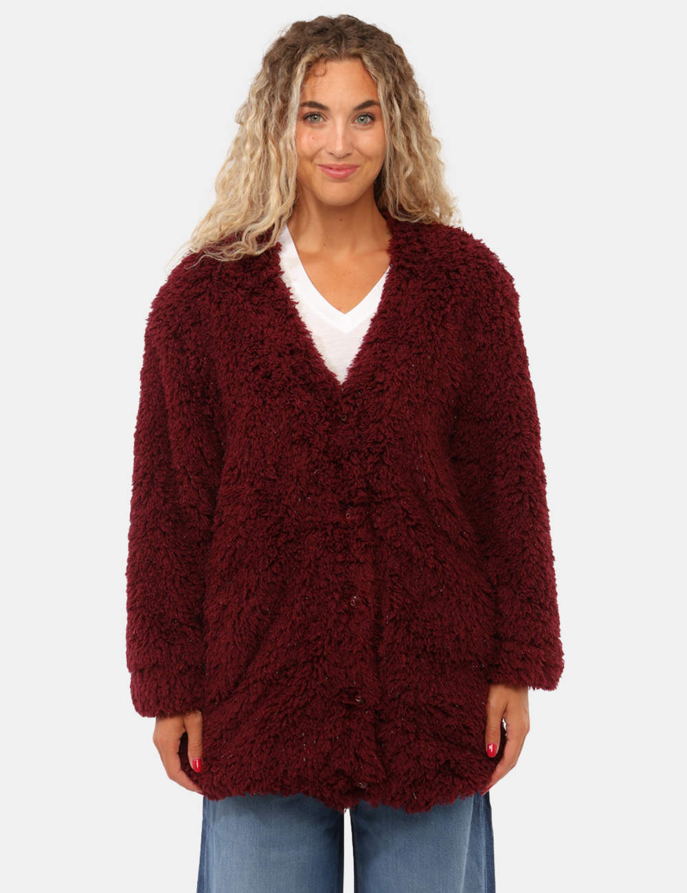 W6RL45-WL480-SC_BURGUNDY-ROSE_AI26_6 Pelliccia Guess Bordeaux - Pelliccia Guess Bordeaux da donna La Pelliccia GUESS Bordeaux da donna è un capospalla dal caratt