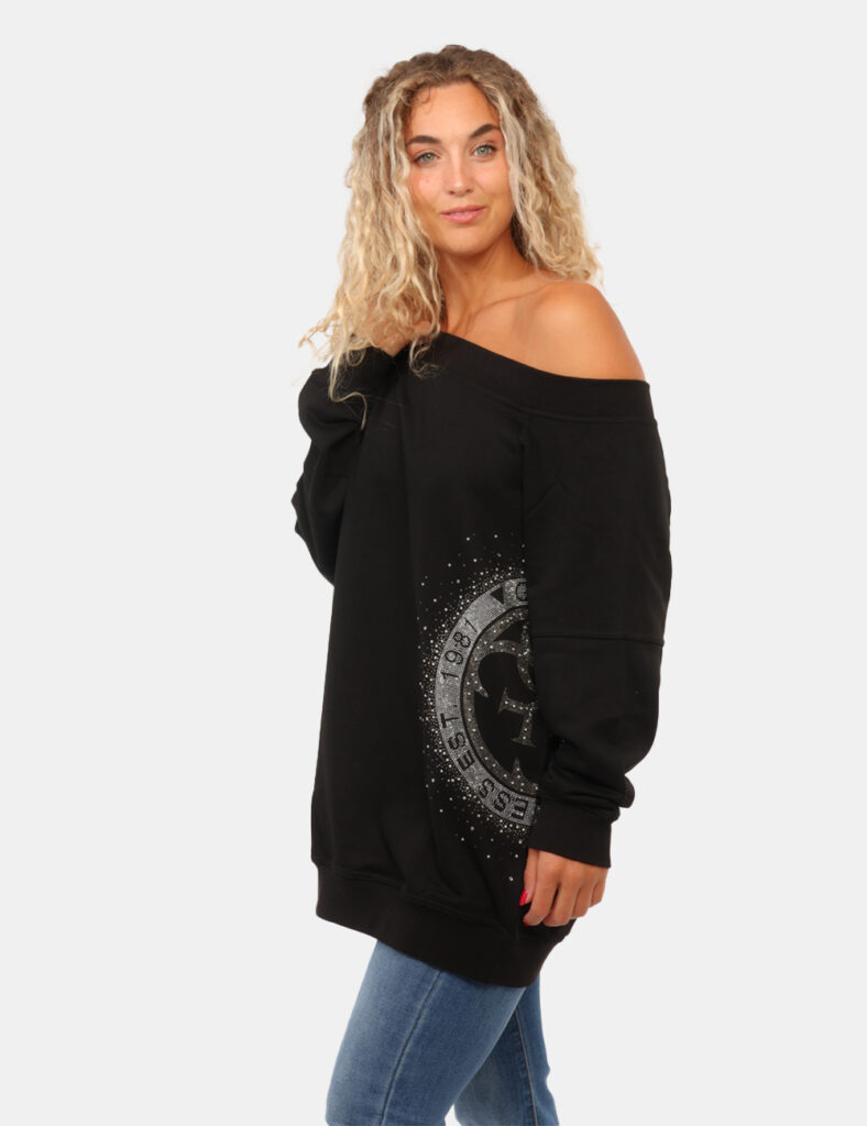 Abbigliamento donna scontato - Felpa Guess Nera
