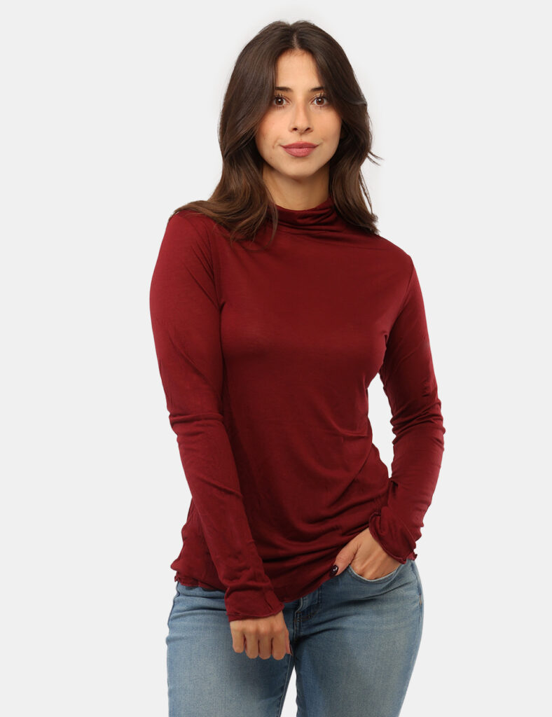 Abbigliamento donna scontato - T-shirt cashmere ultralight Rue De Clerie Bordeaux