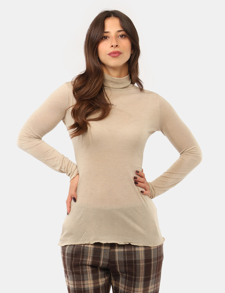T-shirt cashmere ultralight Rue De Clerie Beige - T-shirt Cashmere Ultralight Rue De Clerie Beige da DonnaLa T-shirt cashmer