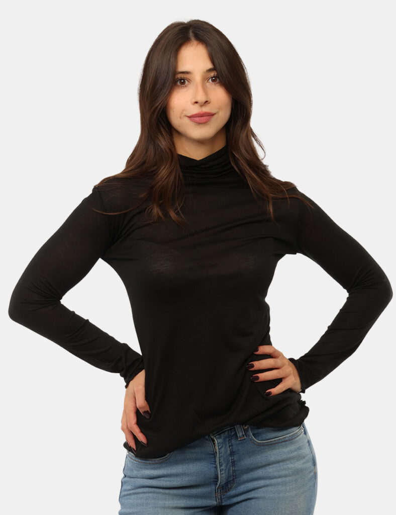 Abbigliamento donna scontato - T-shirt cashmere ultralight Rue De Clerie Nera