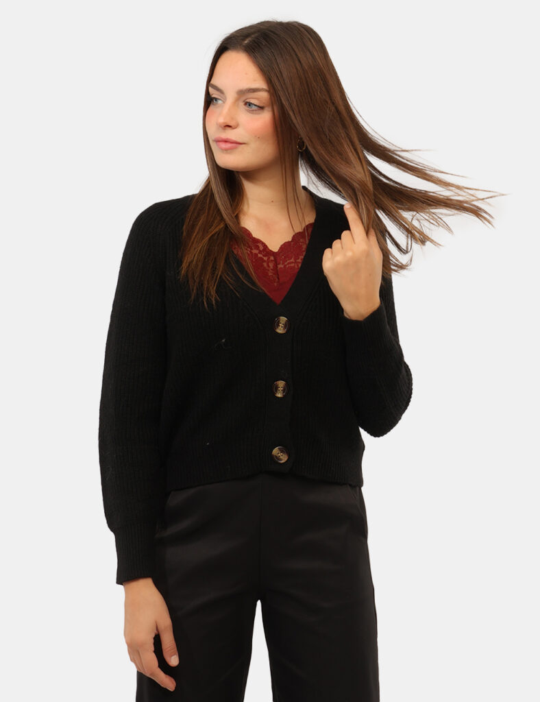 Abbigliamento donna scontato - Maglia Materica Nera