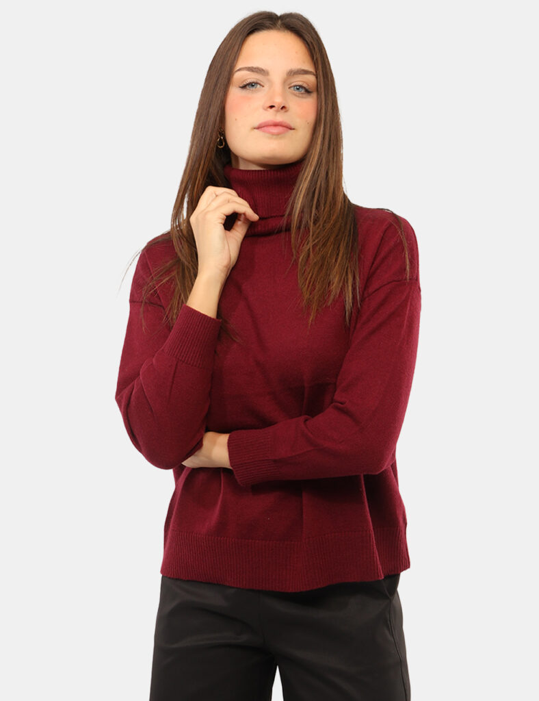 Abbigliamento donna scontato - Maglia Materica Bordeaux
