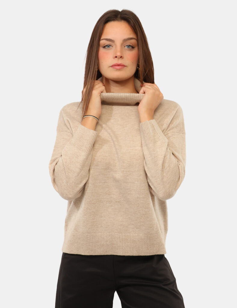 Abbigliamento donna scontato - Maglia Materica Beige
