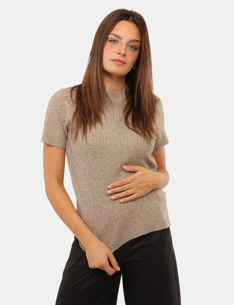 Abbigliamento donna scontato - Maglia Materica Beige