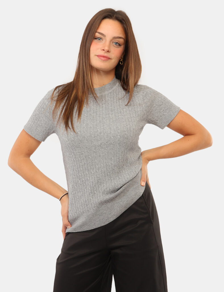 Abbigliamento donna scontato - Maglia Materica Grigia