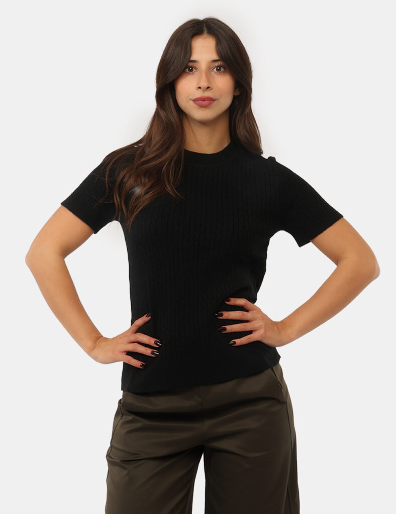 Abbigliamento donna scontato - Maglia Materica Nera