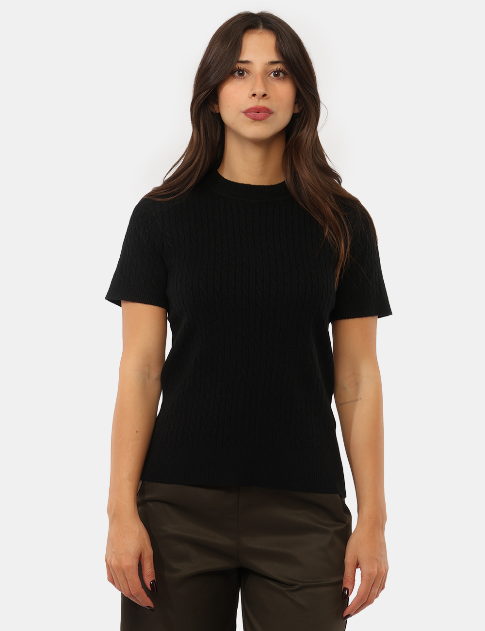 Maglia Materica Nera - Maglia Materica Nera da DonnaLa Maglia MATERICA Nera da donna è un capo raffinato e versatile, ideale