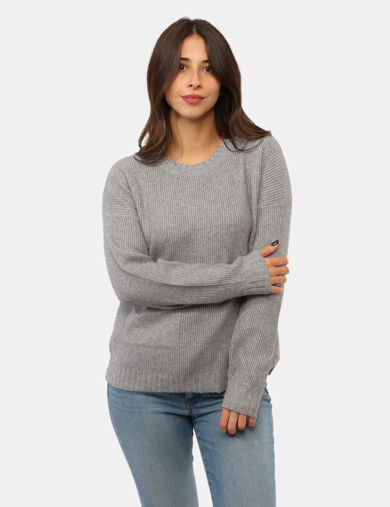 Abbigliamento donna scontato - Maglia Materica Grigia