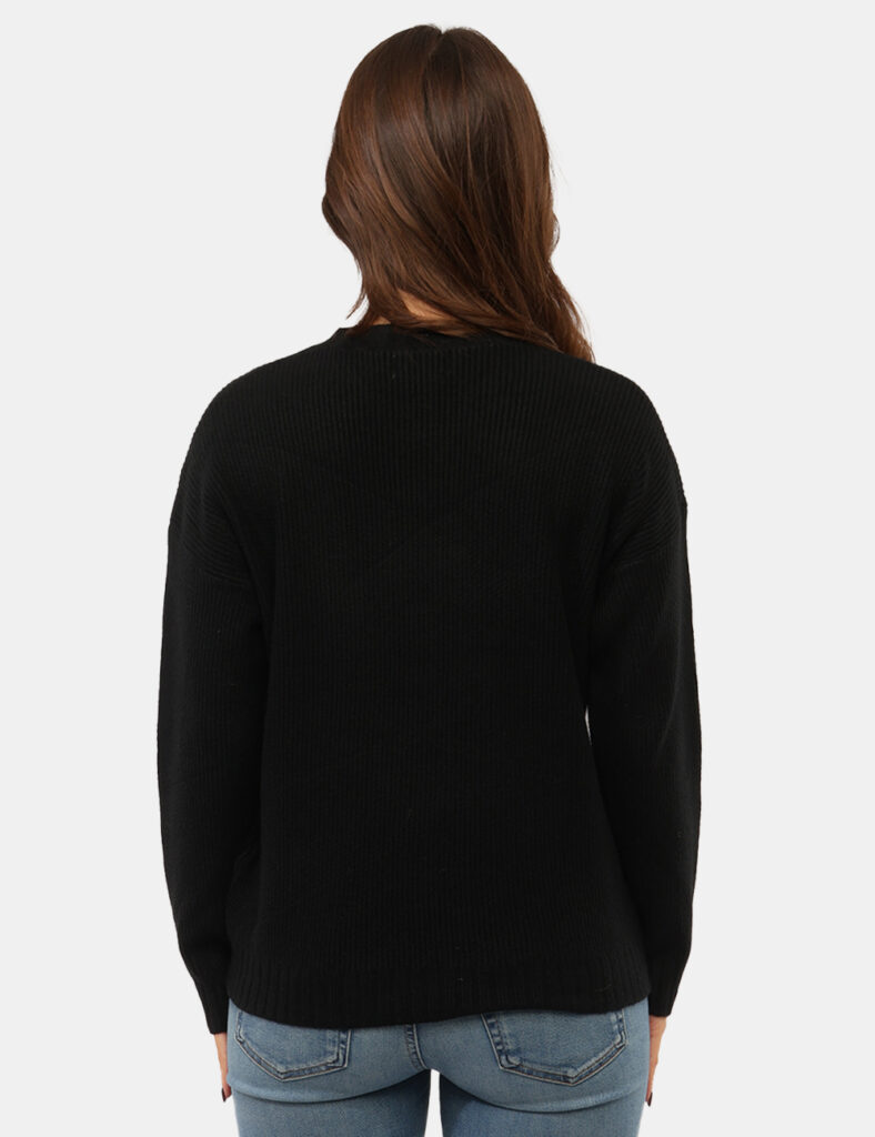 Abbigliamento donna scontato - Maglia Materica Nera