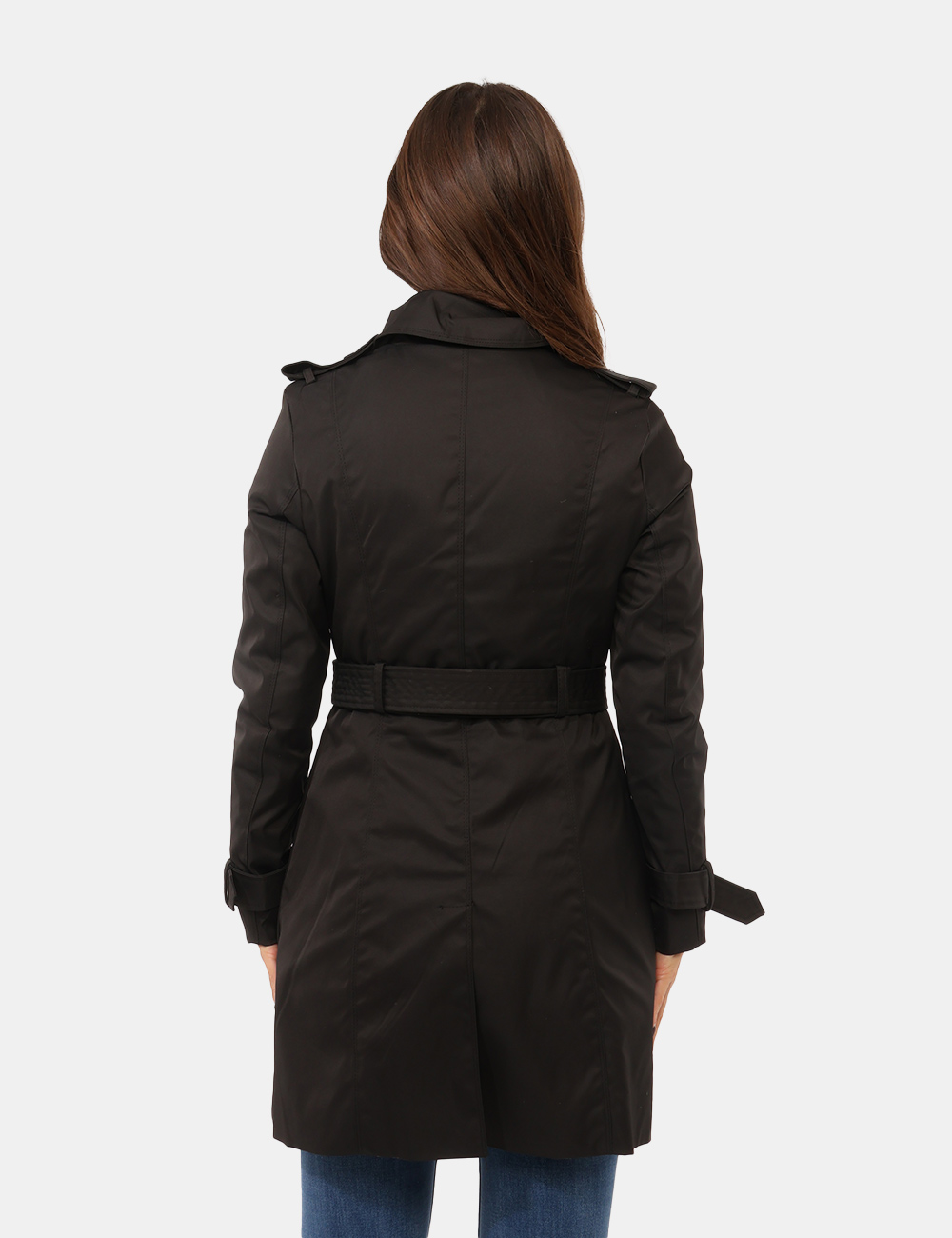 Trench Concept83 Nero - Trench Concept83 Nero da Donna – Eleganza Doppiopetto e Lunghezza 3/4Il trench Concept83 nero da don